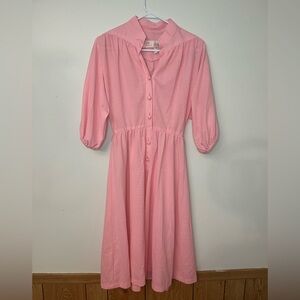 Vintage 70’s Pink Midi Dress Size XS